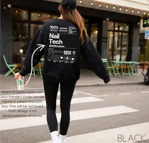 Custom Nail Tech Sweatshirt  Artist Gift Manicurist Crewneck Personalized Nail Tech  Cosmetology Grad Technician Salon Top