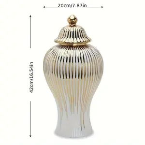 New Luxury Gold-Plated Ceramic Vase - Elegant Home Decor For Living Room & Entryway Ornaments