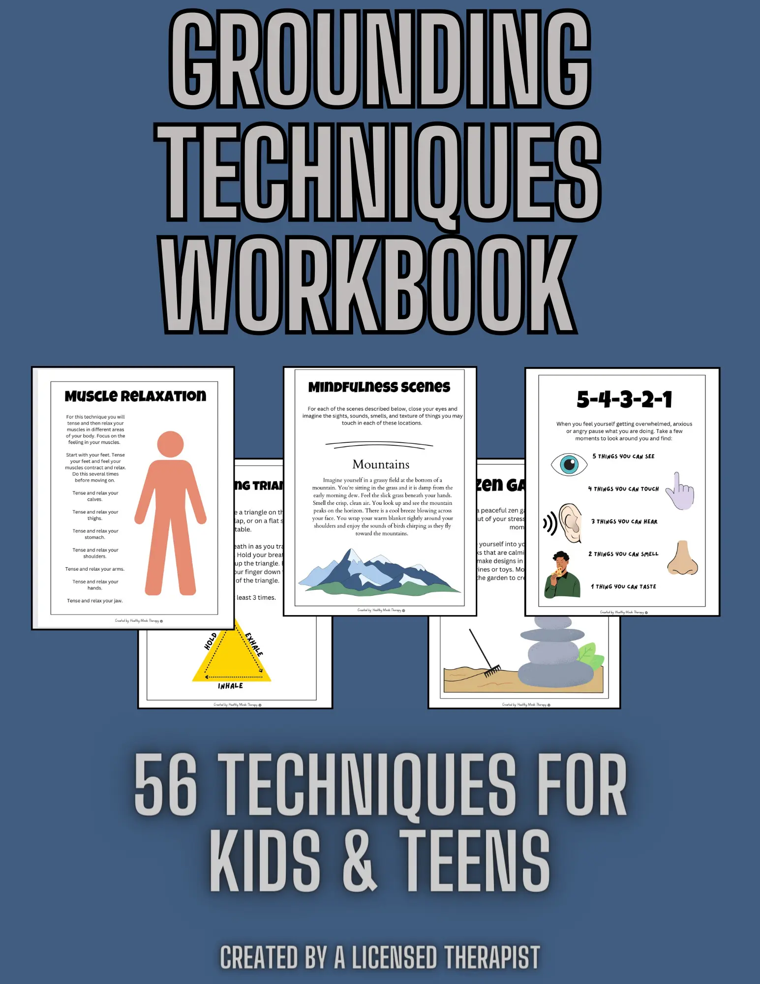 Grounding Techniques Workbook for Kids & Teens