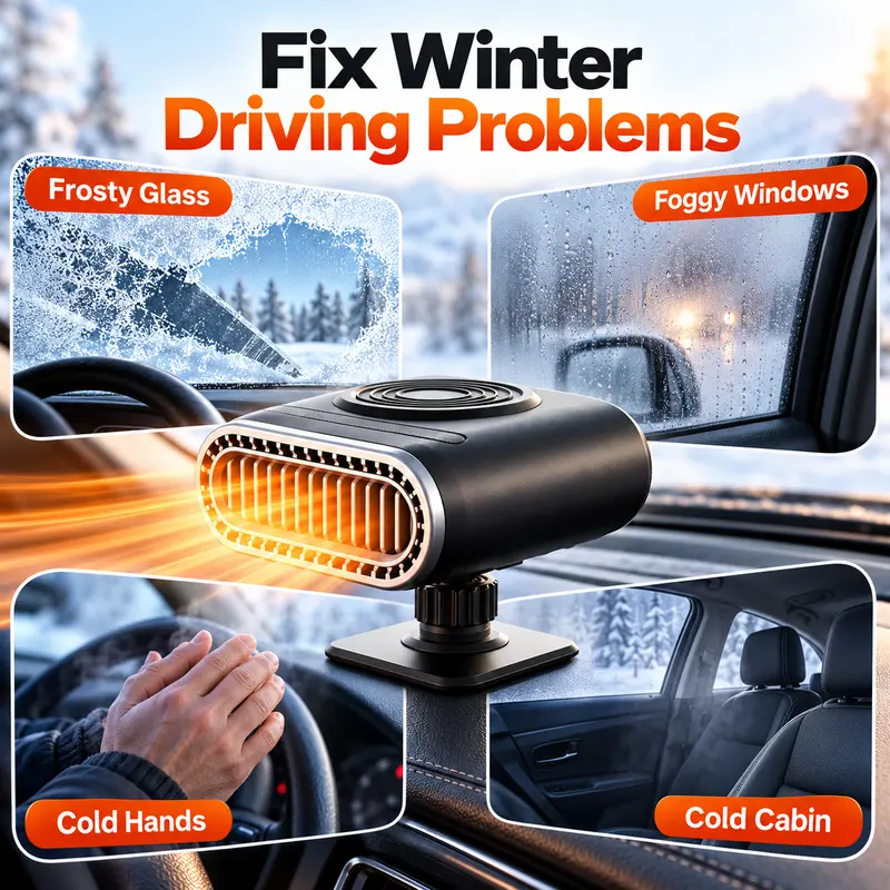 12V Car Heater, Portable Windshield Defroster and Defogger, 2 in 1 Heating and Cooling Fan, Adjustable Angle Dashboard Heater for Cars, SUVs and Trucks 12V Car Heater, Portable Windshield Defroster and Defogger, 2 in 1 Heating and Cooling Fan, Adjustable Angle Dashboard Heater for Cars, SUVs and Trucks