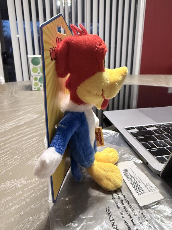 Multipet Woody Woodpecker Plush Dog Toy 6” Official Squeaky Chew Toy for Small to Medium Dogs Soft Durable Multicolor Character Design