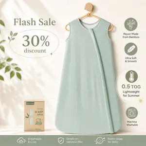 Yoofoss Rayon Made from Bamboo Cooling Baby Sleep Sack 6-12 Months Summer TOG 0.5 Baby Wearable Blanket, Super Soft Infant Toddler Sleeping Sack 2-Way Zipper