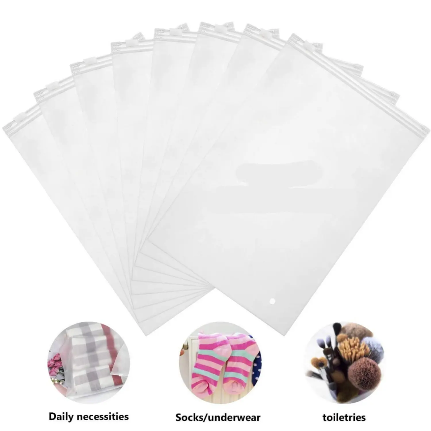 50-Pack Breathable Dustproof Frosted Film Zipper Organiser Bags, 9.8x7.8in Resealable Plastic Pouch Mailers with Slider Closure & Vent Holes for Clothes Storage, Business Shipping - Home Improvement Small Bags
