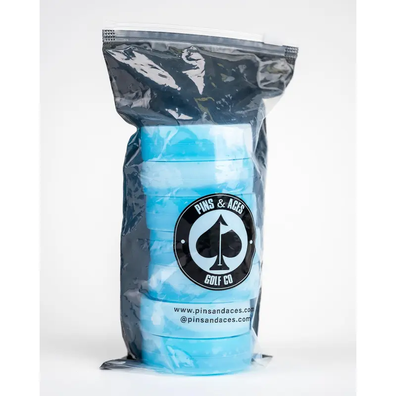 Pins & Aces Golf Co 7-Piece Beer Sleeve Ice Pucks, Golf Accessory for Cans, Cold Retention to Keeps Cans Cold