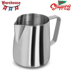 Milk Frothing Pitcher, 12 Oz Milk Frother Steamer Cup