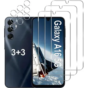 [3 Pack] Galaxy A16 5G Screen Protector + Camera Lens Protector, 9H Tempered Glass, Anti Scratch, Easy Installation, Bubble Free,  Screen Protector for  Galaxy A16 5G