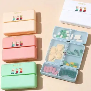 Portable Travel Medicine Box, Moisture-Proof Reusable Design, Unisex Daily Carry, Stores Vitamins and Supplements, Perfect for Family Trips