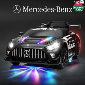 Valentine's Day Gifts-2026 Mercedes Benz AMG GT3 Kids Ride-On Car with LED Light Strips, 12V Battery, Parent Remote, MP3, 3 Speeds – Perfect Christmas Gift