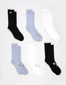 ADIDAS Originals Superlite 6 Pack Mens Crew Socks, Multi-Colored, Large