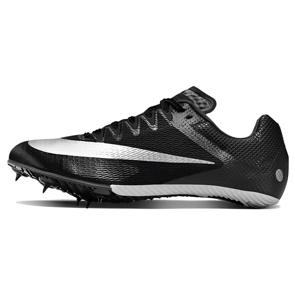 Nike Air Zoom Rival Sprint Spikes Black Metallic Silver' Versatile Cushioned Durable Low Top Running Shoes Unisex DC8753-001