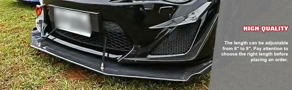 DIBMS 2PCS 6"-9" Adjustable Splitter Strut Rods, Car Front Bumper Lip Support Bars, Universal Bumper Splitter Diffuser Strut Tie Support Rods Compatible with Most Vehicles (Red) Car Accessories