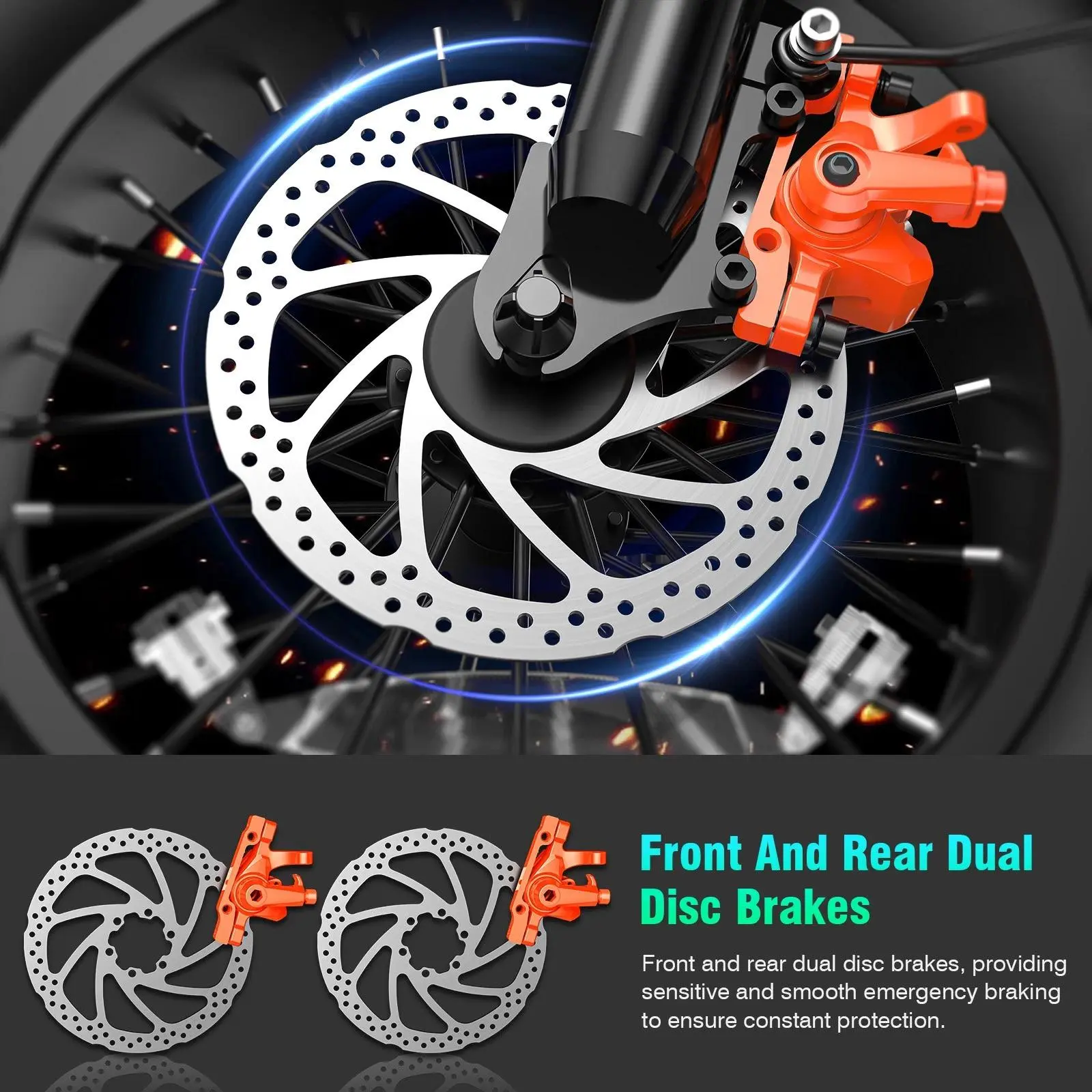 Adult Off-Road Mountain Ebike with GT600 Brake Pads, 1000W Motor, 5-Speed Transmission, 16-Inch Wide Tires, 48V15Ah Removable Battery for Outdoor Sports Cycling
