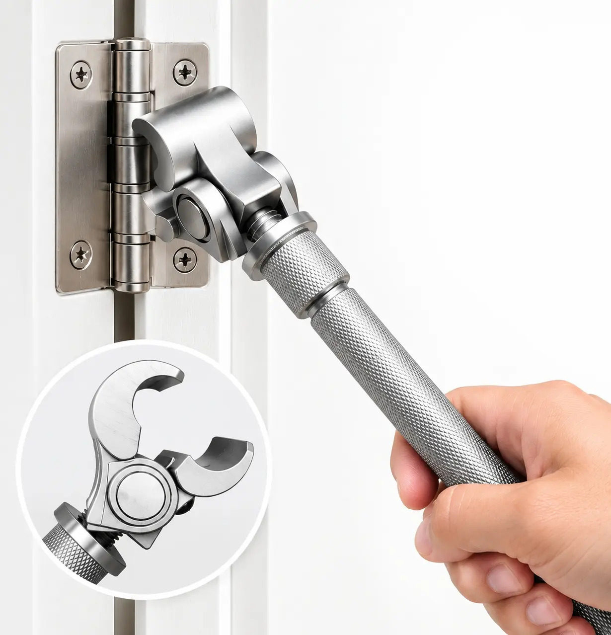 Adjustable Hinge Wrench, Door Hinge Alignment Tool, 90 Degree Steel Repair Tool for Cabinet Doors, Cupboards, Furniture & Home DIY Maintenance