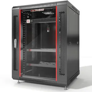 SYSRACKS 15U Wall Mount Server Rack Cabinet with Lock – Network Enclosure for IT AV Equipment – Data Rack for Home Office – Locking Computer Cabinet for Patch Panels, Routers, Switches – 24-Inch Deep – Vented Door – Black Metal Rackmount