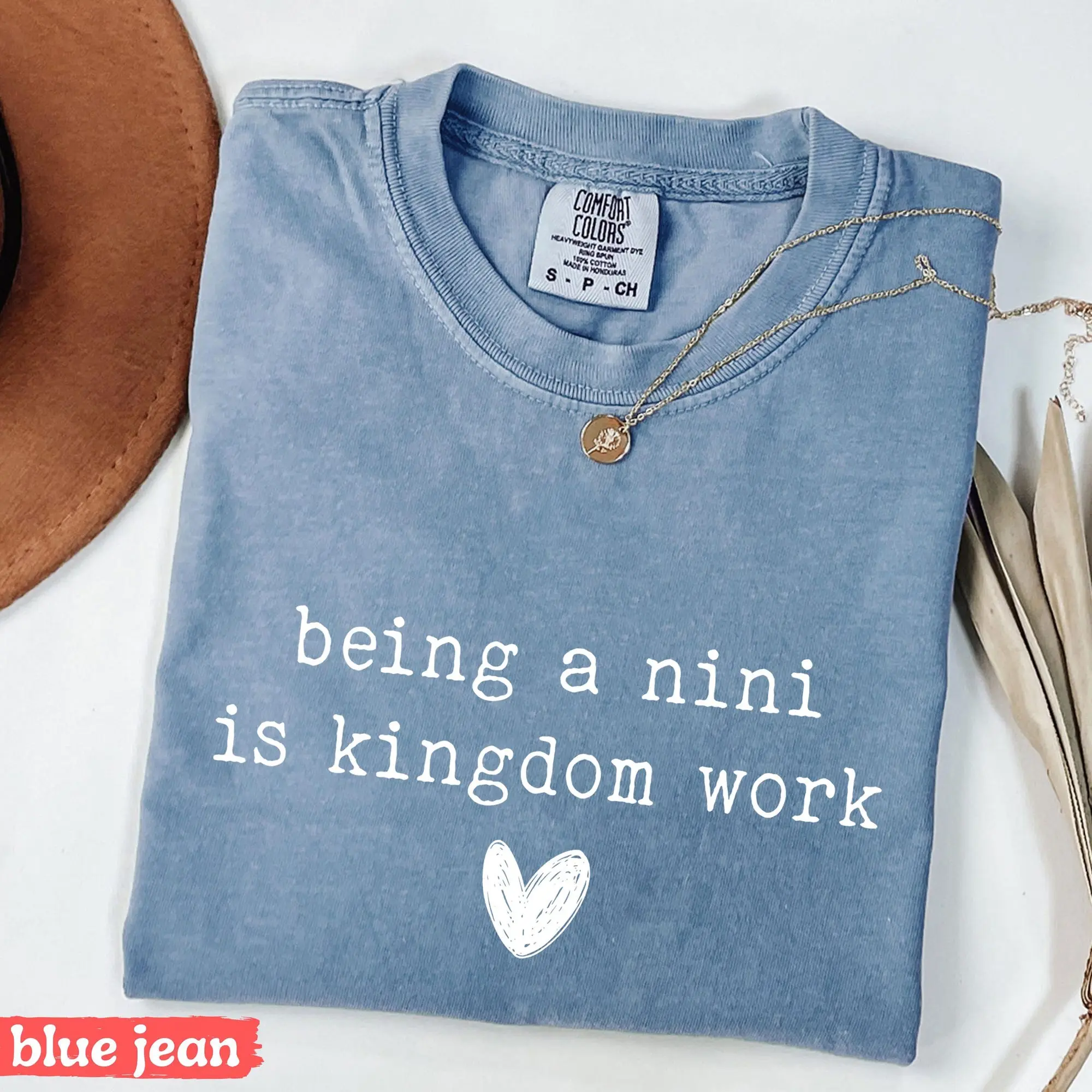 Being A Nini Is Kingdom Work Shirt, Faith Based Nini Tee, Christian Grandma Gift, Religious Nini Shirt, Spiritual Family Tee, Comfort Colors