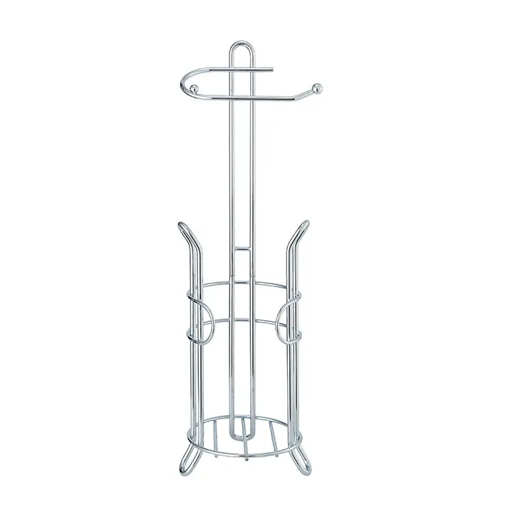Bathroom Toilet Tissue Paper Roll Storage Holder Stand with Reserve, The Reserve Area Has Enough Space to Store Mega Rolls