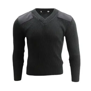 V-Neck Wool Blend Commando Sweater