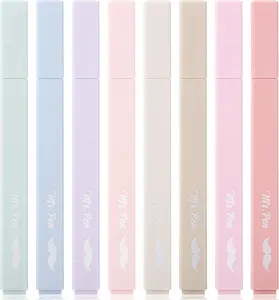 Aesthetic Highlighters 8 Pack Pastel Colors Chisel Tip No Smudge Quick-Drying Ink School Bible Study Supplies Notebook Markers Office Stationery Writing Tools