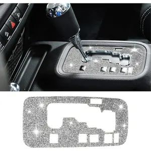 Bling Gear Shift Box Frame Cover Trim Sticker, Gear Shift Cover Bling Car Interior Accessories Compatible with Wrangler 2012-2018 (White)