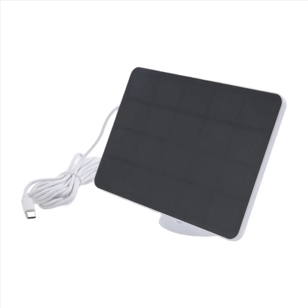 Waterproof 4W Solar Panel Charger for Home Security Camera Solar Cells Powered Charger with Charging Cable,White, Outdoor Solar Devices, Rechargeable Solar Panel