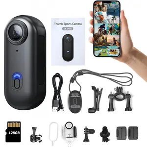 NUISK 4K Mini Body Camera with 110° Wide Angle IPX7 Waterproof 128GB Storage Wi-Fi App Control for Work Travel Fishing Pet Walking 4K/30fps Resolution  camera Card Handycam vlogging camera Portable Body Cam Digital Cam