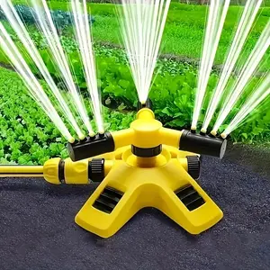 360 Degree Automatic Rotating Sprinkler, 3-Arm Rotary Irrigation Sprayer, Connectable Series Design, Durable Garden Watering Tool for Nursery Lawn Flower Irrigation