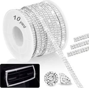 10-Yard Self Adhesive  Rhinestone Ribbon, Durable Sparkling Glass  Decoration Ribbon for  Interior, Tech Gadget & More, Easy to Apply  Adhesion for Long-Lasting Brilliance