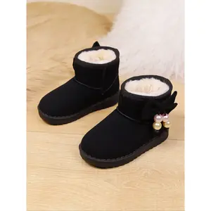 Winter Boots, Faux Suede & Plush Lining, Warm and Comfortable, Suitable for Cold Weather, Boys and Girls, Fashionable Waterproof Shoes, Solid Color Boots