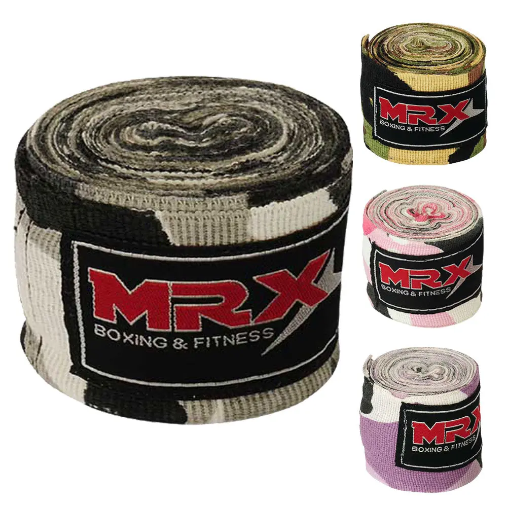 MRX Camo Style Boxing Hand Wraps - 108in & 160in Training Equipment for Kickboxing, MMA - Essential Hand Protective Gear for Sports & Martial Arts