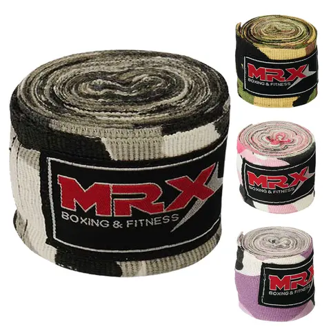 MRX Camo Style Boxing Hand Wraps - 108in & 160in Training Equipment for Kickboxing, MMA - Essential Hand Protective Gear for Sports & Martial Arts