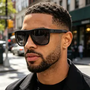 Unisex Polarized Sunglasses for Outdoor Cycling, Featuring Color-Coated Lenses Rectangular