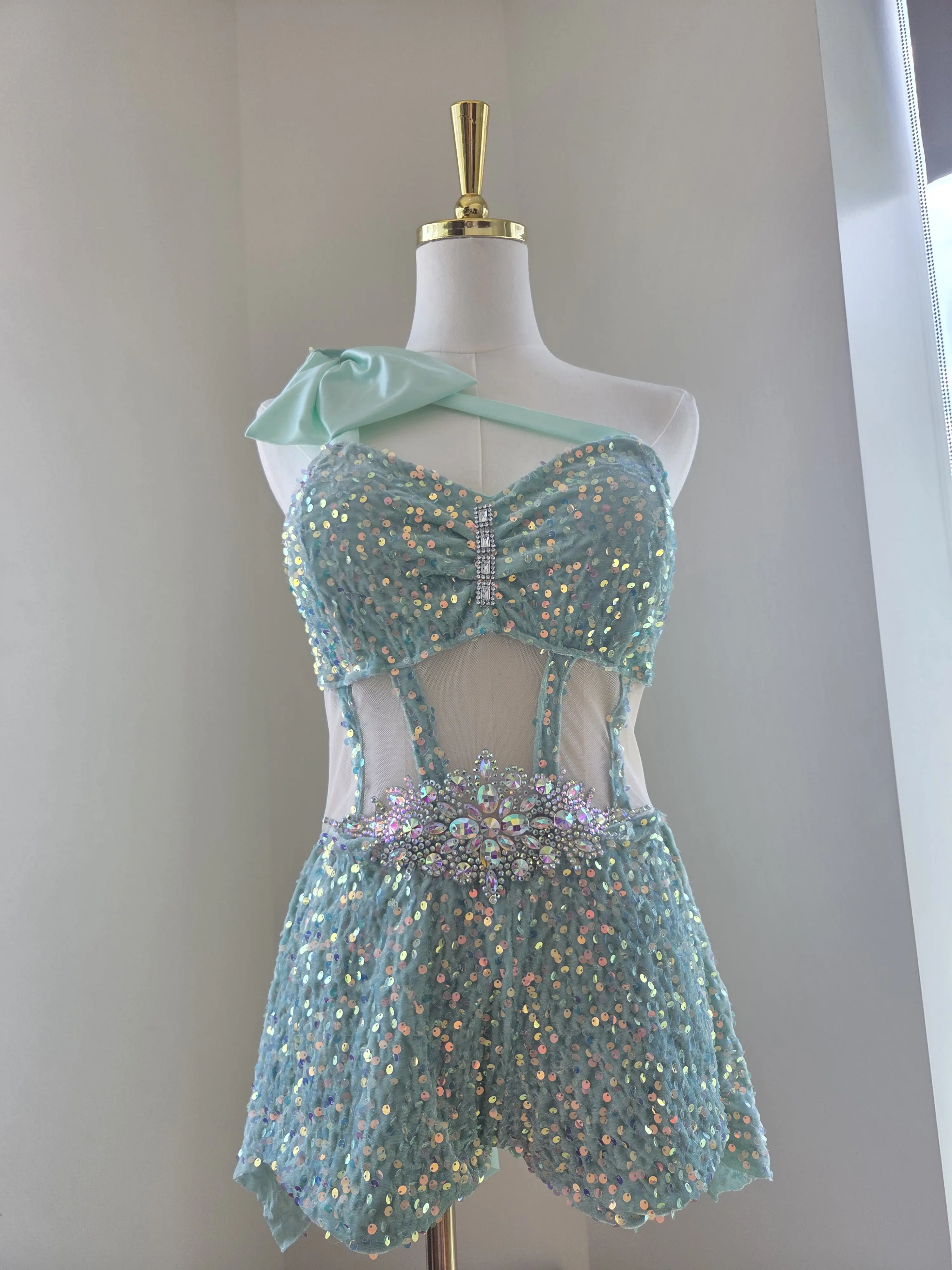 Romper Quinceañera para baile sorpresa color menta size S