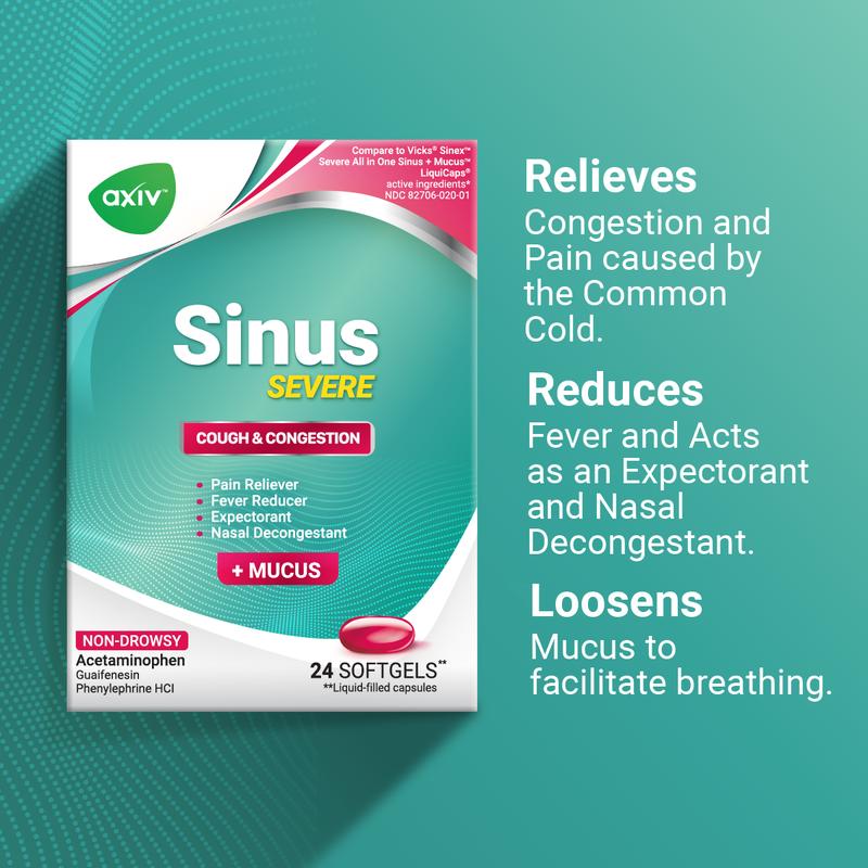 AXIV PACK: SINUS SEVERE 24 (1 BOX) + NIGHTIME 24 (1 BOX) Healthcare Vitamin Supplement