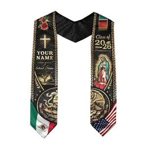 Custom Mexican Graduation Stole, Mexican Flag Graduation Sash 2026, Mexico Pattern Stole