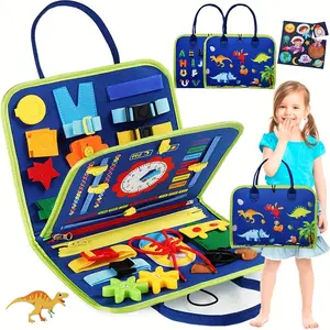 Busy Board & Busy Book for Kids – Sensory & Learning Toy That Keeps Kids Busy, Travel Toy for Airplane & Car, Preschool Learning Activities with Life Skills, Numbers,Shapes,Colors,Puzzles and Alphabet, Screen for Boys & Girls