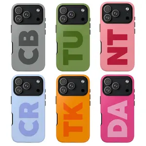 Your Name, Your Vibe! Custom Initial Phone Case, Bold Colorful Monogram, Shockproof Slim Case for iPhone 17 Pro Max/14 Plus & Samsung S25 Ultra/S23 FE, Viral Personalized Trend