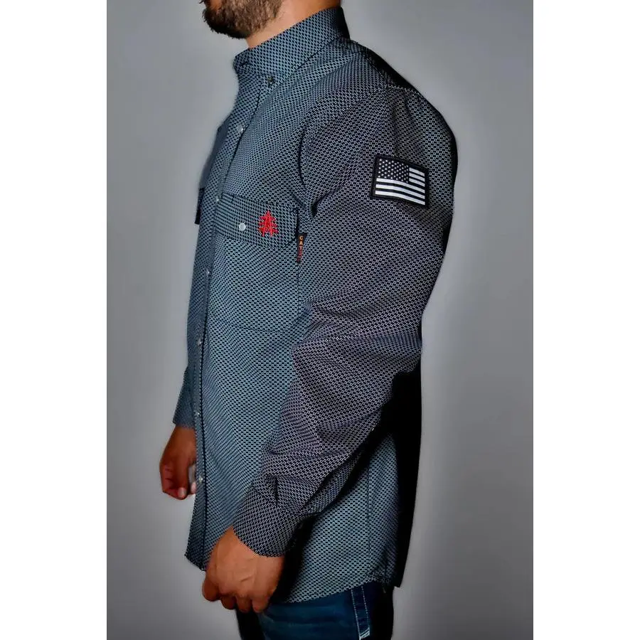 FR Pearl Snap Work Shirt - Shadow Black
