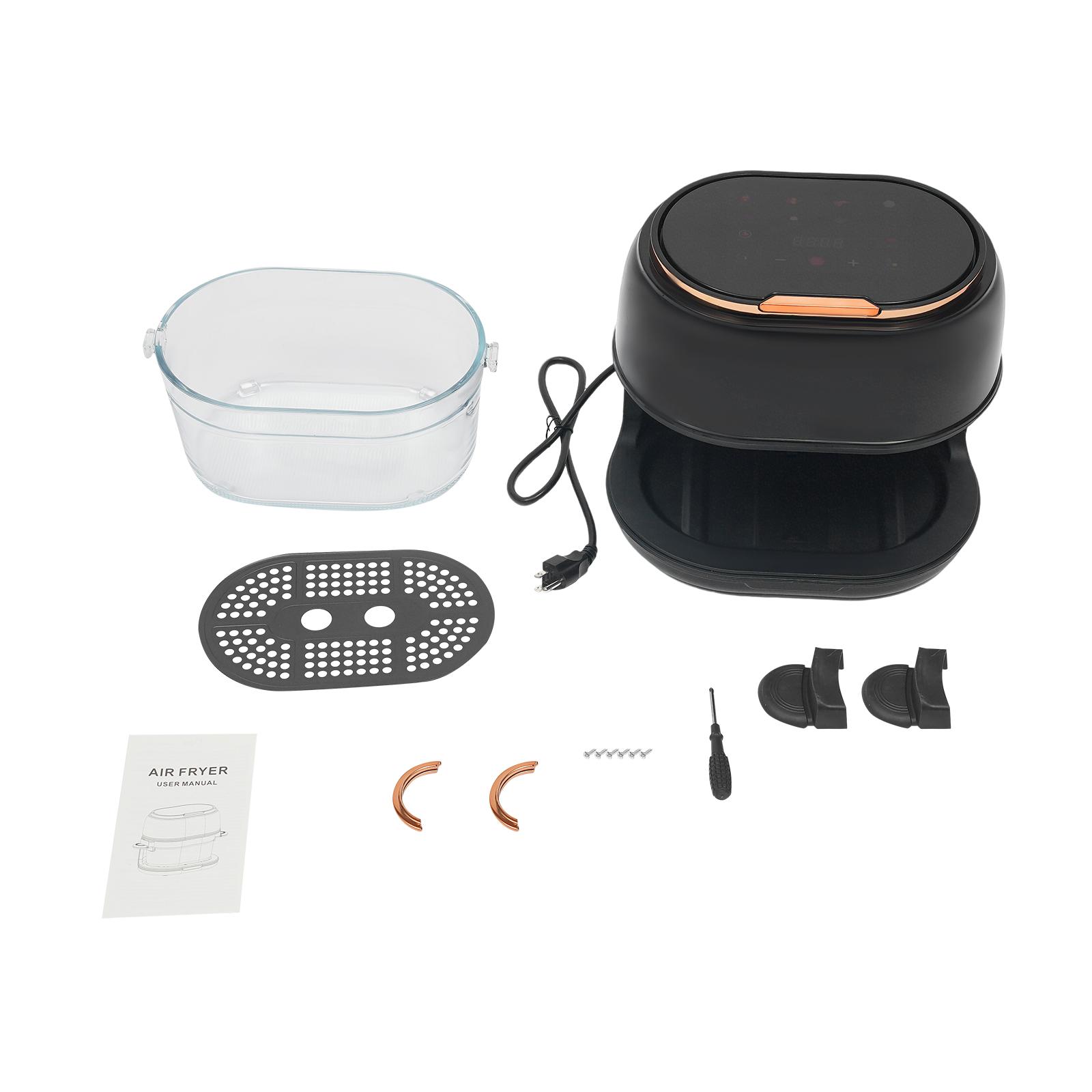 4L LED Screen Air Fryer - 900W, 24h Preset, 11.42*8.66*11.42in, Modern Style - For Home, School, Cafeteria, Restaurant Small Kitchen Use