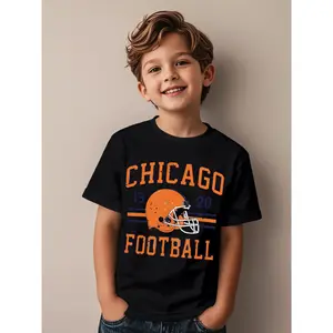 Chicago football Funny Aesthetic Graphic Kid T-Shirt Cute Kid T Shirts Trendy Cool Tees Tops for Kid