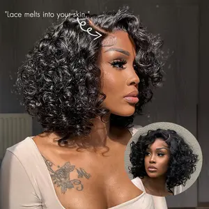 Luvme Hair Mature Bouncy Left C Part Natural Black / Ginger Ombre Loose Wave Glueless Minimalist HD Lace Wig Ready to Go