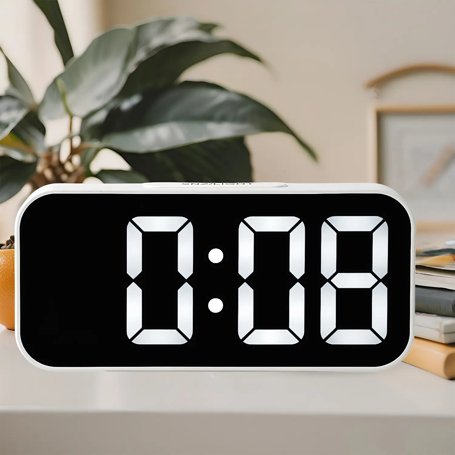 Small Digital Alarm Clock for Bedroom with Large Big Numbers | Electric Bedside Desk Clock with USB Charging Port, Brightness Dimmer, Adjustable Alarm Volume, USB-C Adapter Powered