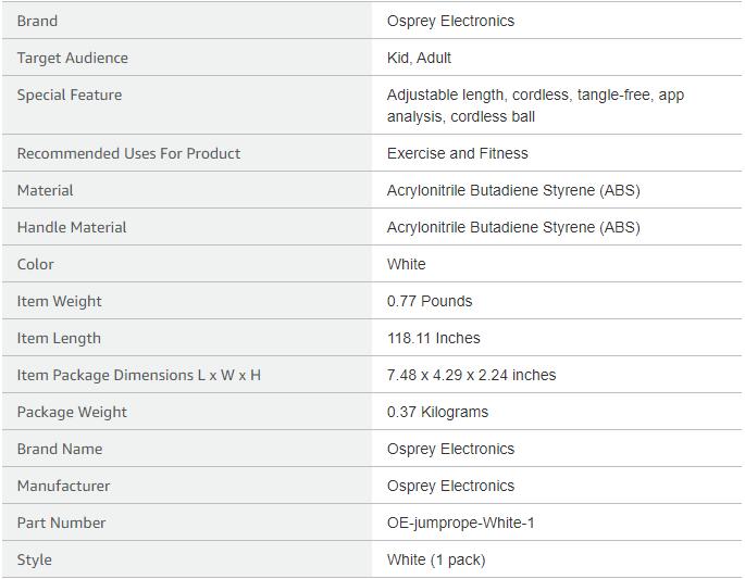 [Osprey] Smart Jump Rope Bluetooth Connect with Application
