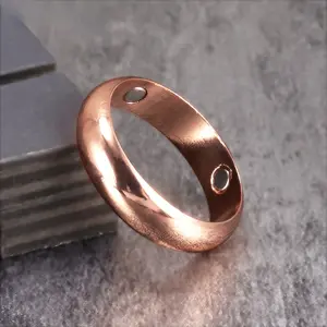 Pure Copper Magnetic Rings for Women Men Health Energy Finger Open Cuff Adjustable Jewelry Resizable