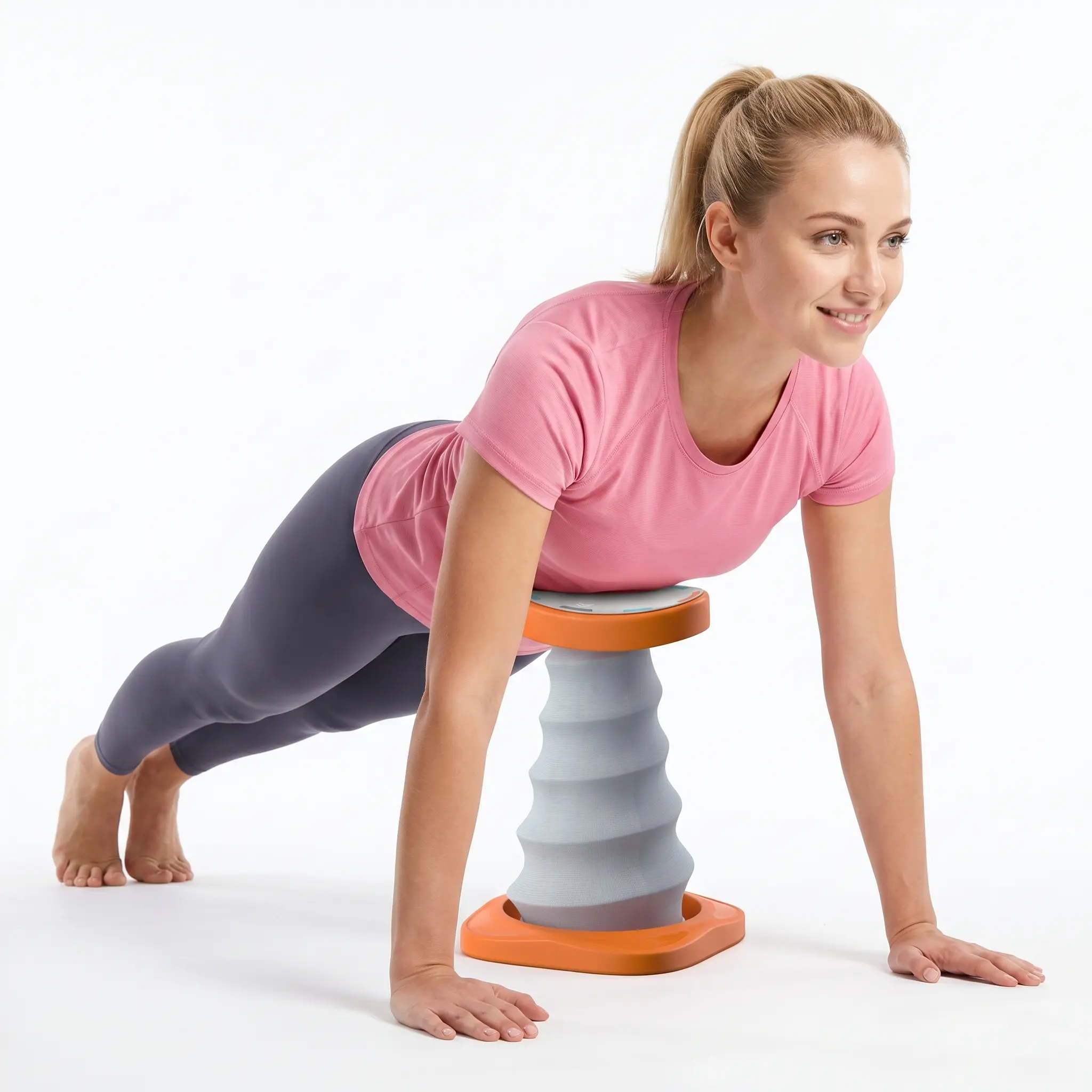 Push Up Trainer for Beginners, Push Up Assist Stand with Waist-Core Support, Body Weight Load Reduction, At-Home Chest & Upper Body Strength Training Equipment
