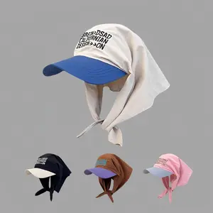 Universal UV-Protection Quick-Dry Patchwork Sun Hat with Letter Embroidery – Stylish Foldable Outdoor Sports Hat for Adults, Lightweight Breathable Travel & Beach Accessory, Summer Vacation & Hiking
