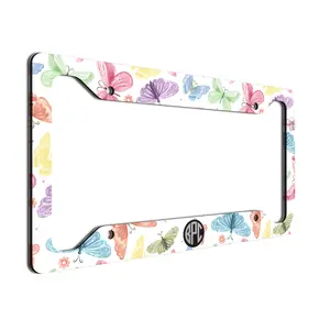 Personalized License Plate Frame Monogrammed Initial Car Tag Frame Custom Vanity Plate Frame