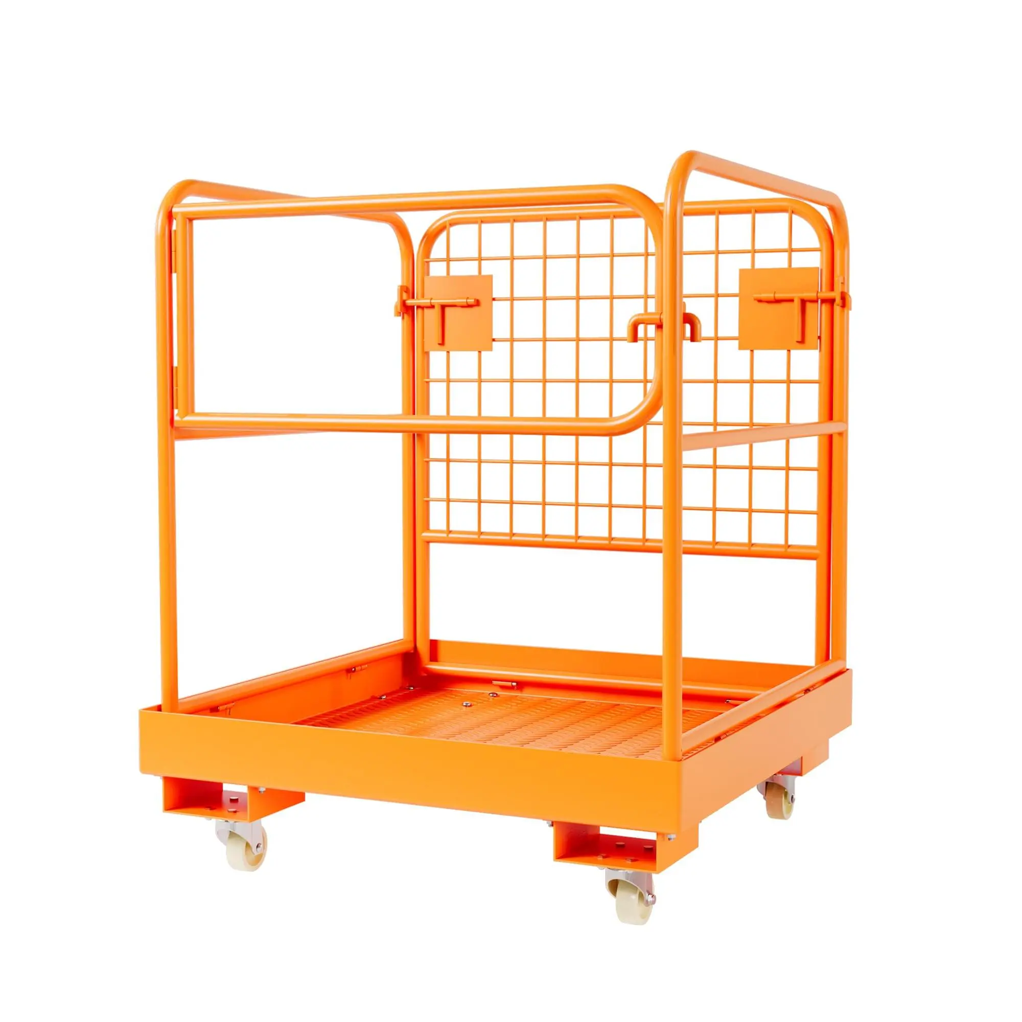 GARVEE Galvanized Steel Forklift Safety Cage, 36"x36" Collapsible Work Platform with 4 Wheels, 1200lbs Capacity Man Lift Basket for Aerial Tasks & Lifting Loaders