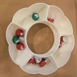 Stanley Tumbler Snack Tray - Soft Cream Color Fits 5 Departments for Various Snacks - Dishwasher Safe Silicone Bowl - Tableware- Great gift idea.  Fits snug over your favorite Stanley tumbler.