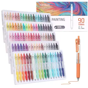 Languo Drawing Acrylic Gel Pen Set, Acrylic Paint Markers, Press-Open Clip, 0.7mm Tip, Stackable Colors, Smooth Writing, Variety of Uses, Ideal for Painting, Diary, Cards, DIY Crafts
