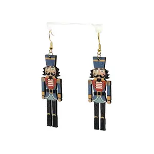 Wooden Holiday Nutcracker Themed Earrings christmas gift